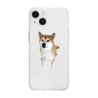 柴犬たろうのうるうるおめ目な柴犬 Soft Clear Smartphone Case