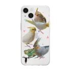 甘えん坊オカメインコのセキセイインコ&オカメインコ Soft Clear Smartphone Case