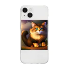 kpop大好き！のかわいい猫のイラストグッズ Soft Clear Smartphone Case