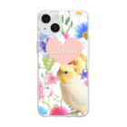 甘えん坊オカメインコのお花とオカメインコ Soft Clear Smartphone Case