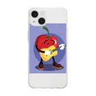 satomatoのイラストのギターを弾くトマトくん Soft Clear Smartphone Case