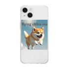 五右衛門商店のflying shibaｰinu Soft Clear Smartphone Case