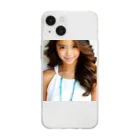 みやこのオリジナルショップの褐色肌のAI美少女のオリジナルグッズ Soft Clear Smartphone Case