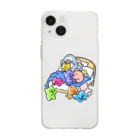 サメとメンダコ[namelessmm2]のおやすみ！くまグミ Soft Clear Smartphone Case