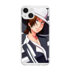 NOBIIDAの帽子と女性 Soft Clear Smartphone Case