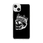 COOL&SIMPLEのBlack White Illustrated Skull King  Soft Clear Smartphone Case