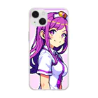 横顔POST＠ただ横顔をPOSTする人の可愛いドット女の子 Soft Clear Smartphone Case