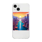 pixel-martの夕日 Soft Clear Smartphone Case