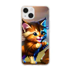 隣の越後屋の威嚇したのに可愛い子猫 Soft Clear Smartphone Case