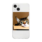 チェリオの箱に入った可愛い猫 Soft Clear Smartphone Case
