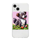 caa11052のドット絵の犬 Soft Clear Smartphone Case