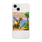 オカメインコのタロのドット絵マイアサウラ Soft Clear Smartphone Case