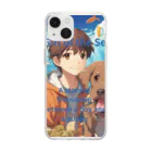 suzuri-kunの海の贈り物 Soft Clear Smartphone Case