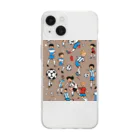 子供と嫁と時々わたしのサッカー小僧 Soft Clear Smartphone Case