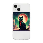 no-cat-no-lifeの黒猫のロデちゃん Soft Clear Smartphone Case