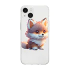 romi-yuのキツネくん Soft Clear Smartphone Case