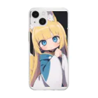 ケモ耳美少女キツネちゃん（AIart）の金髪のキツネの女の子 Soft Clear Smartphone Case