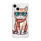Líng〜凌〜のメガネ猫∥ Soft Clear Smartphone Case