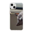 狸の信楽焼の覗猫 Soft Clear Smartphone Case