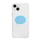 kaka_shopのsomething NEW ぷっくり　文字　ブルー Soft Clear Smartphone Case