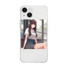 ワンダーワールド・ワンストップのロングヘアのかわいい女性のグッズ Soft Clear Smartphone Case