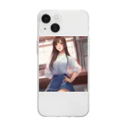 ワンダーワールド・ワンストップの可愛らしいロングヘア女性のグッズ Soft Clear Smartphone Case