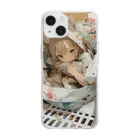 激カワポテぐっずの猫耳りぃにゃと猫グッズ Soft Clear Smartphone Case