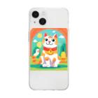 ラクダの店の愛くるしい招き猫 Soft Clear Smartphone Case