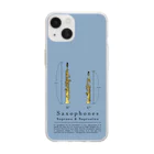 ||: 音野スミカ 🦌 音楽雑貨店の【1.Soprano & Sopranino Sax】スマホケース Soft Clear Smartphone Case