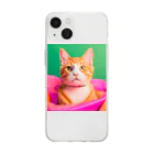 《Derekの絶賛工房中！》のイケイケ猫ちゃん Soft Clear Smartphone Case