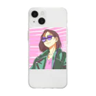 cool&stylishのグラサン女子 Soft Clear Smartphone Case