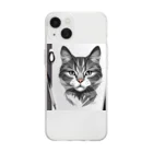 teru8376のイラスト　猫 Soft Clear Smartphone Case