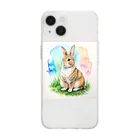 ようこそ　taitaitaro shop へのかわいいウサギちゃん Soft Clear Smartphone Case