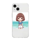 ワンダーワールド・ワンストップの海辺のかわいい女の子③ Soft Clear Smartphone Case