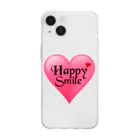 you♥️のHappySmile💕 シンプルハート Soft Clear Smartphone Case