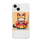 KATSUMINAの戦国武将猫 Soft Clear Smartphone Case