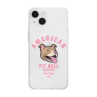 LONESOME TYPE ススのLove❤️Dogs（アメリカンピットブルテリア・赤鼻） Soft Clear Smartphone Case