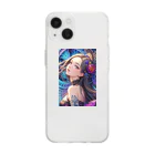 Rapitesu_AI_officialの「花の中の美 - レースの少女」 Soft Clear Smartphone Case