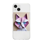 Kitabaの折り紙アニマル・ワシ猫ですねん！ Soft Clear Smartphone Case