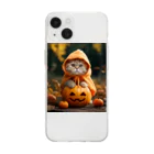 Catharinesのネコのハロウィン Soft Clear Smartphone Case