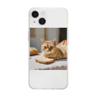 猫雑貨屋　ねこまろのパンの化身、茶トラ Soft Clear Smartphone Case