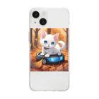 yoiyononakaの新型家電と白猫01 Soft Clear Smartphone Case
