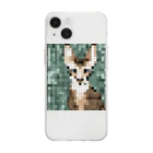 kindonesiaのドット絵のヒマラヤンキャット Soft Clear Smartphone Case