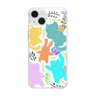 MIzunaと動物たちの森🌳のボタニカルアニマル(ブルー) Soft Clear Smartphone Case