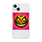 suncraft.Rのハッピーハロウィン！怖いかぼちゃのポップアート Soft Clear Smartphone Case