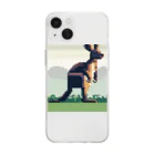 hamusutaroのカンガルーピクセルアート Soft Clear Smartphone Case