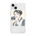 etwoshopの和美さん写真を撮る Soft Clear Smartphone Case