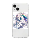 Firelyの七色のユニコーン_002 Soft Clear Smartphone Case