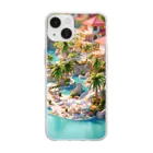 空想百貨店のtropical resort Soft Clear Smartphone Case