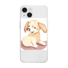 キャプテンのかわいい犬のイラストグッズ Soft Clear Smartphone Case